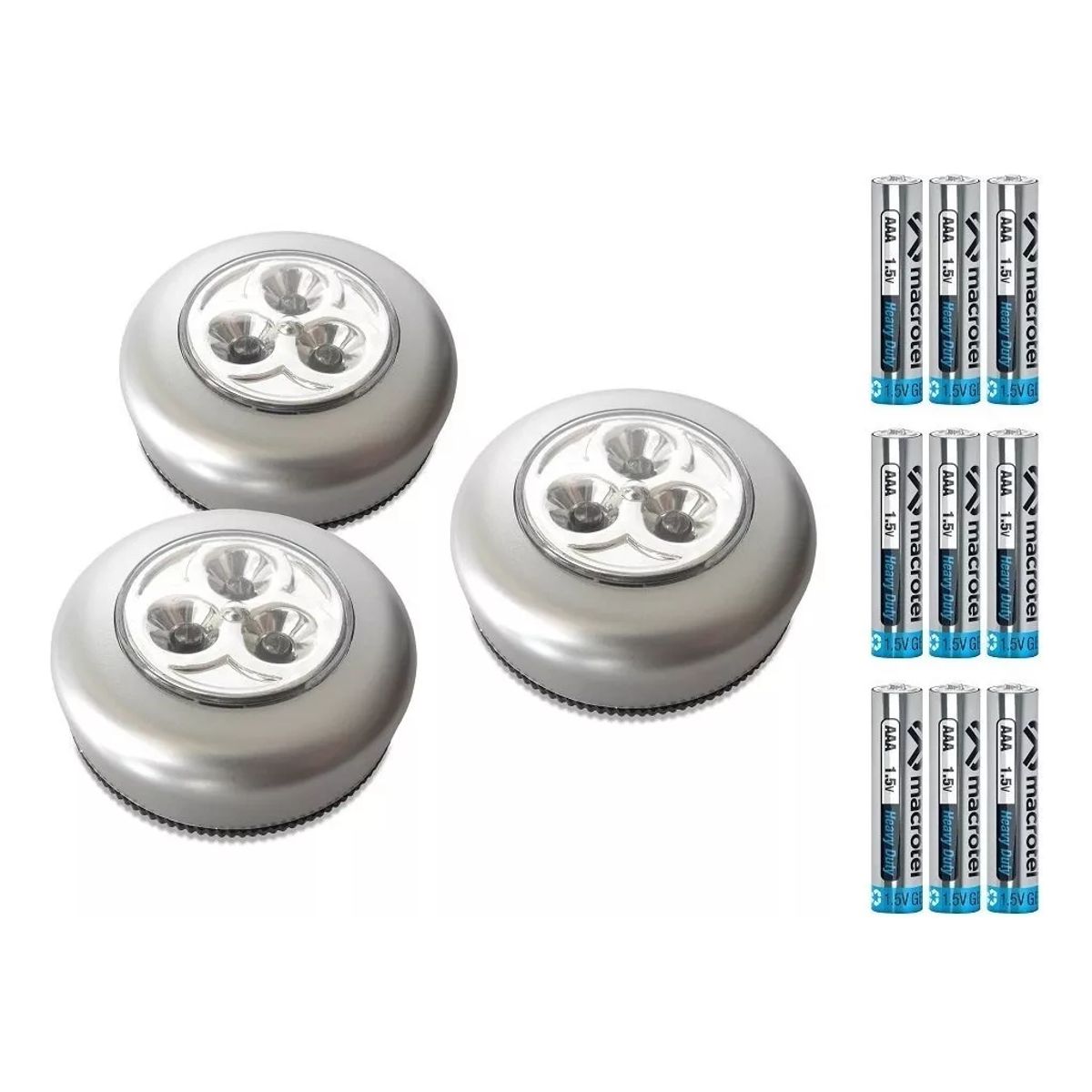 MACROTEL - Lámpara De Toque De 3 Led Pack De 3 Luces