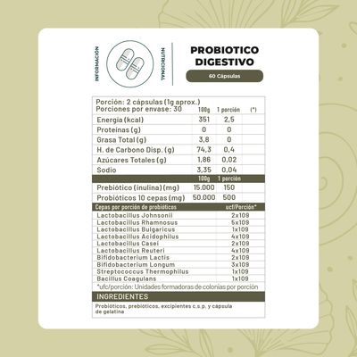 Imagen 2 del producto Probiótico Digestivo 60 Cápsulas Karun Life