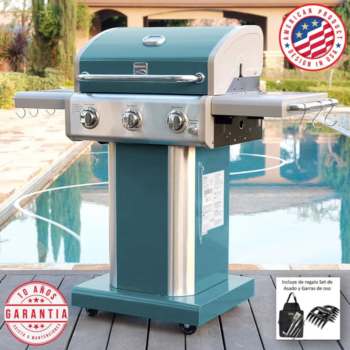 KENMORE - Parrilla a gas 3 Quemadores