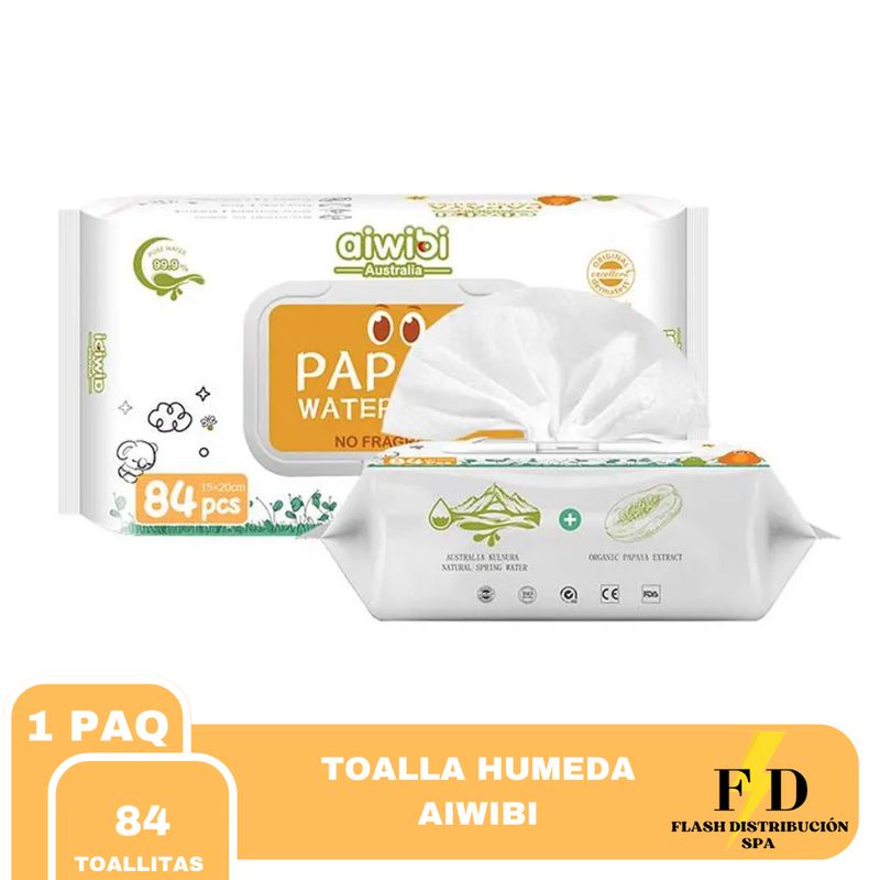 AIWIBI - TOALLAS HUMEDAS AIWIBI PAPAYA 99% AGUA PACK 6X84UN