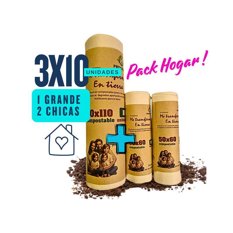 GENERICO - Bolsa Basura Pack Hogar - Biodegradable & Compostable