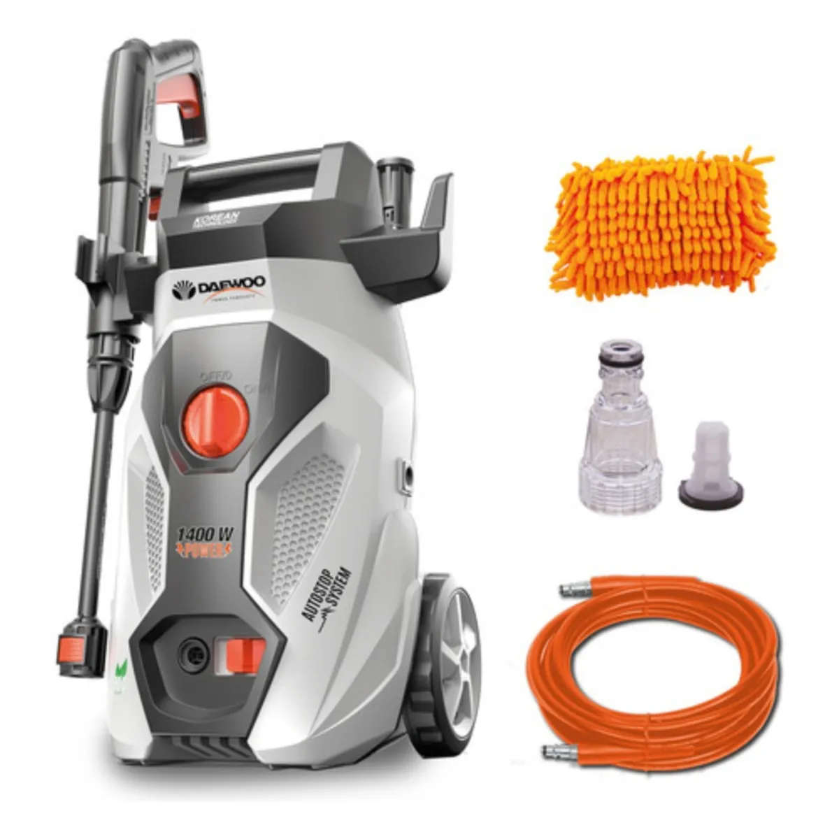 DAEWOO - Hidrolavadora Eléctrica 1400W Daewoo Dax105-1400 105bar Accesorios