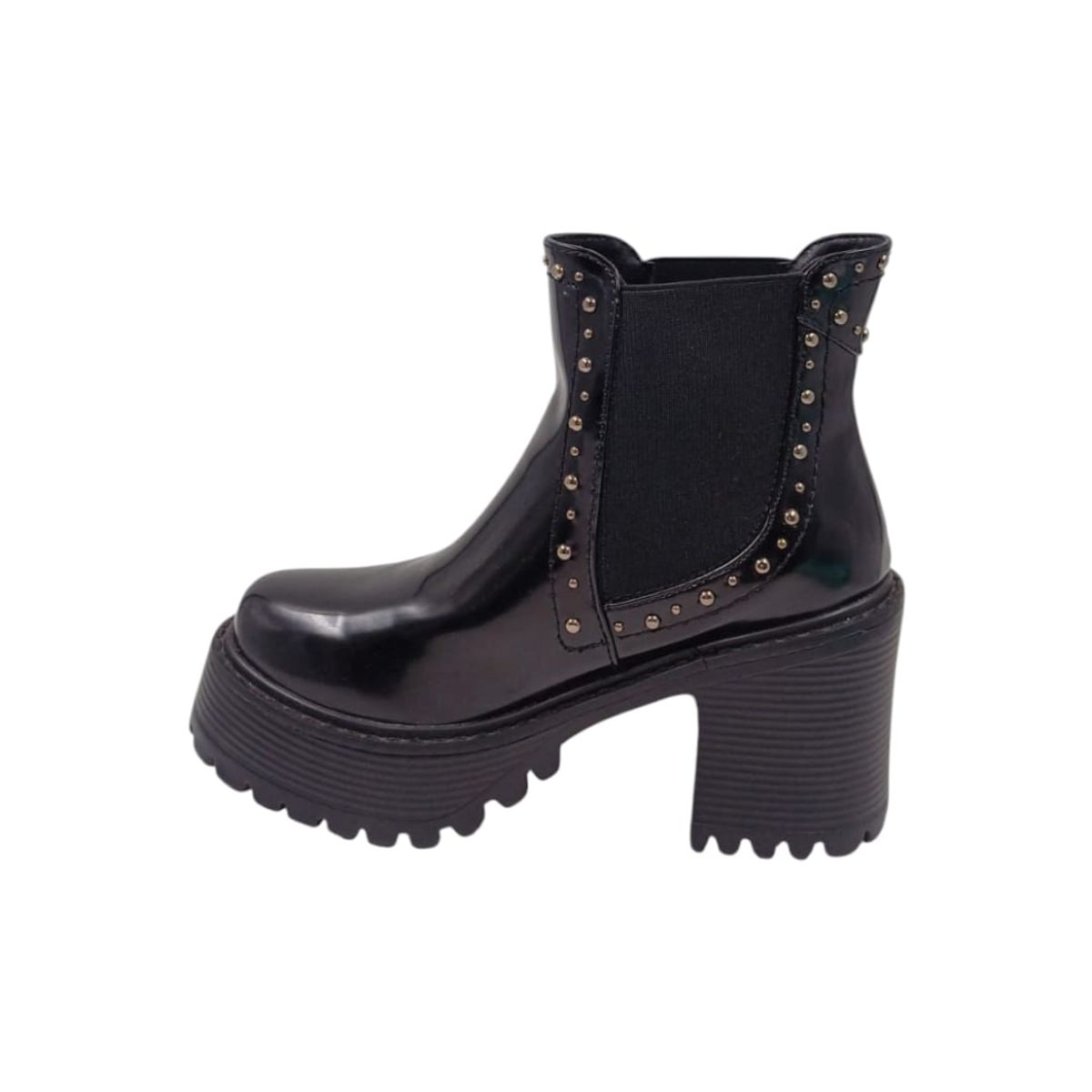 HERIEL - Botín Negro Charol Plataforma Mujer