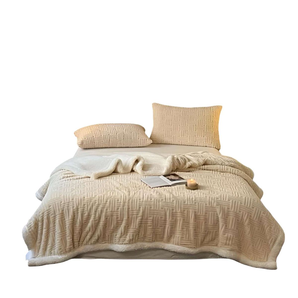 GENERICO - FRAZADA CON CHIPORRO 200X230 BEIGE