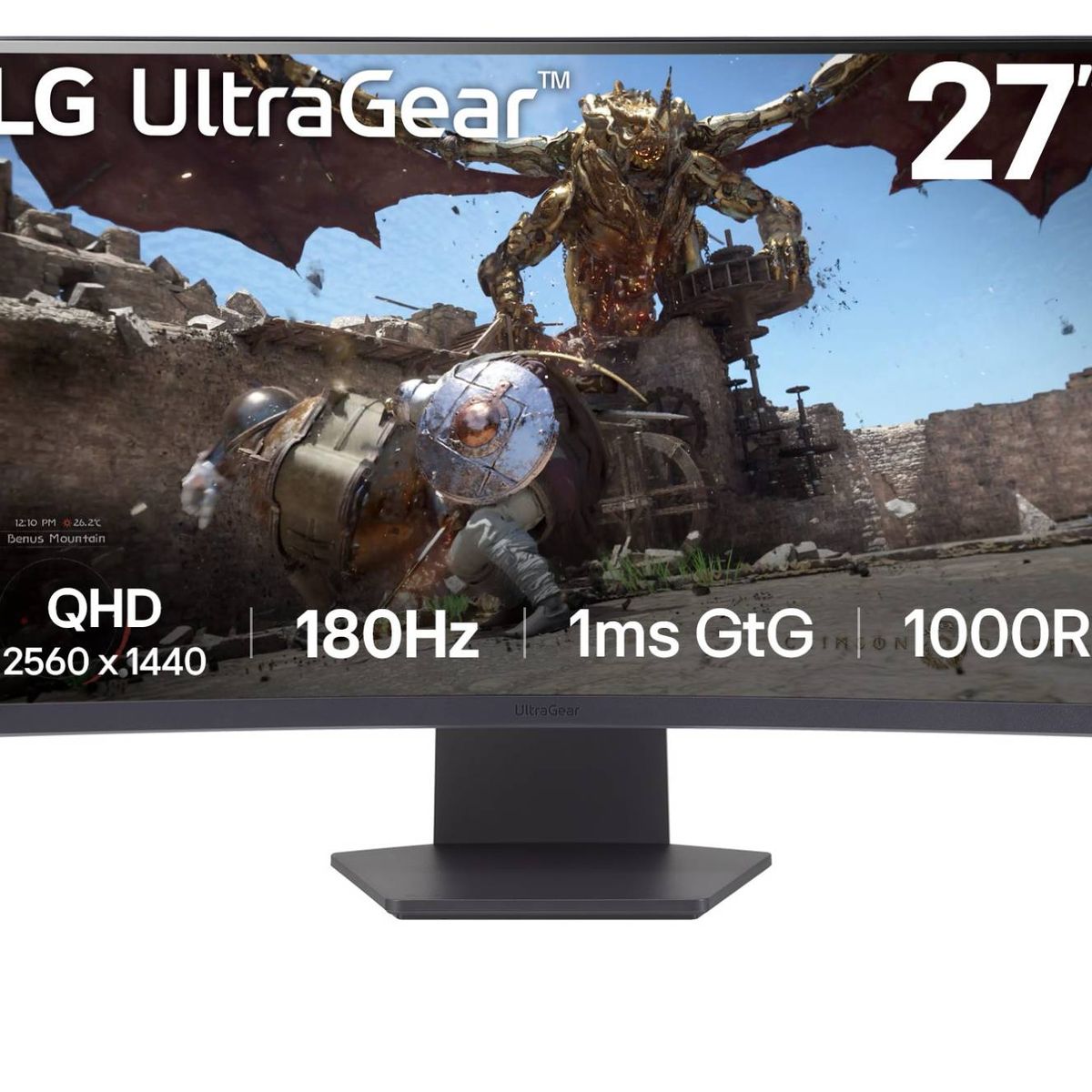 LG - Monitor UltraGear™ Curvo LG 27 QHD con 180Hz 27GS60QC-B