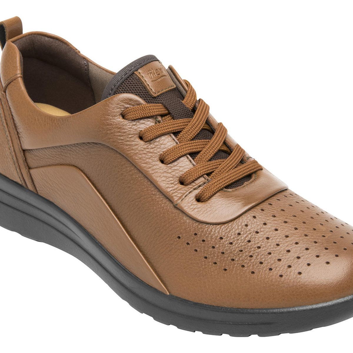 FLEXI - Zapatilla Mujer Cuero Traviata Cafe Flexi