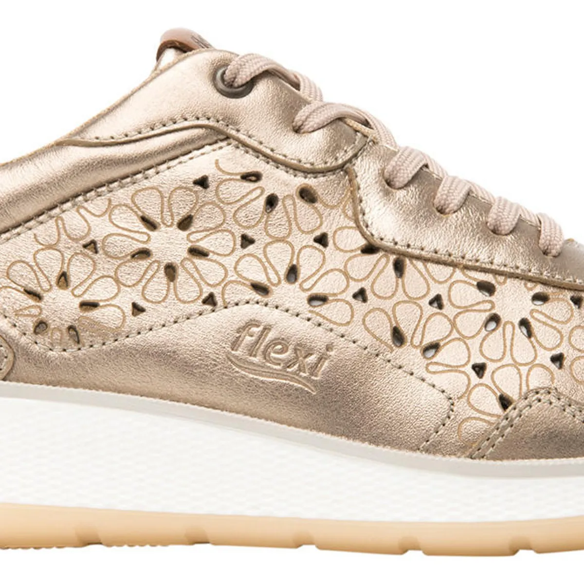 FLEXI - Zapatilla Mujer Cuero Rosaura Dorado Flexi