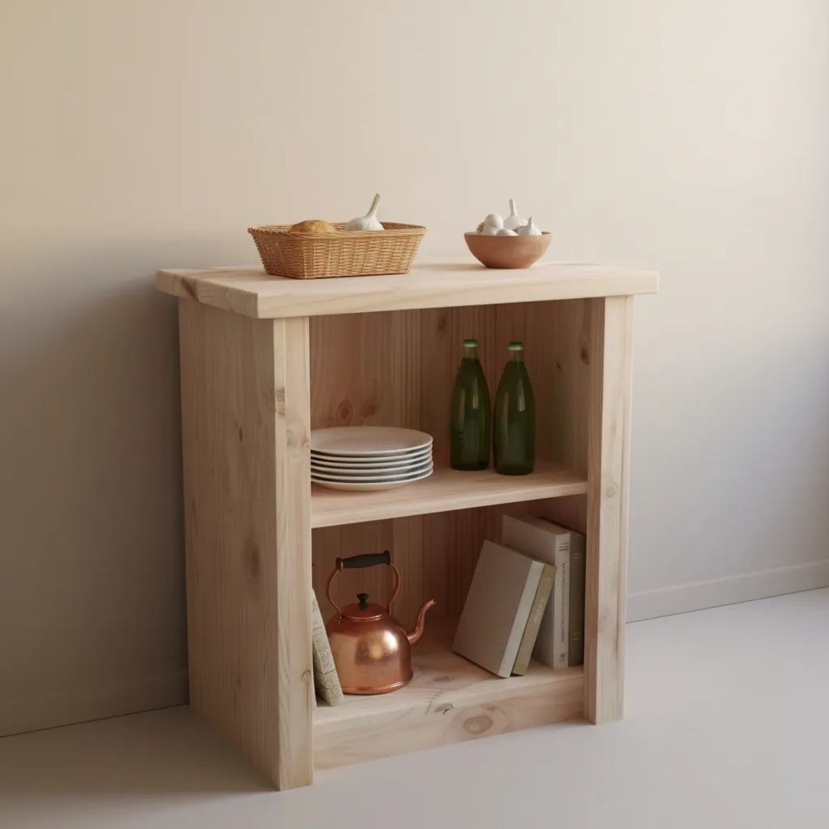 GENERICO - Mesón Rustico Auxiliar Cocina Multifuncional 100% Madera