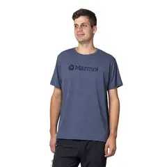 MARMOT - Polera Hombre Logo Tee Azul