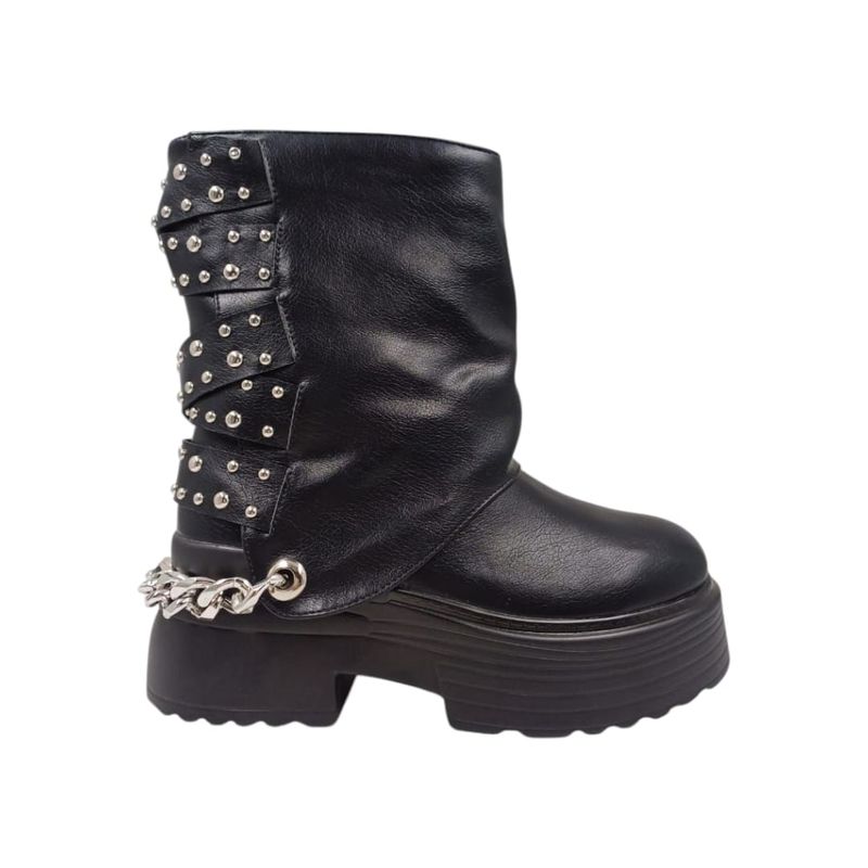 HERIEL - Bota Negra Plataforma Mujer