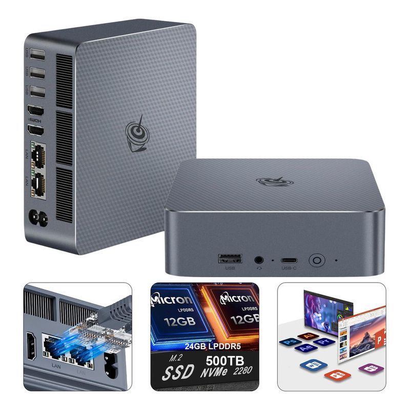 GENERICO - Mini Pc Beelink Eqi12 Intel Core 1220p 24gb 500gb Dual Lan