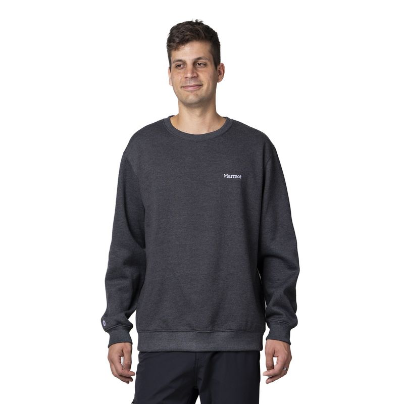 MARMOT - Polerón Hombre Marmot Logo Crew Gris