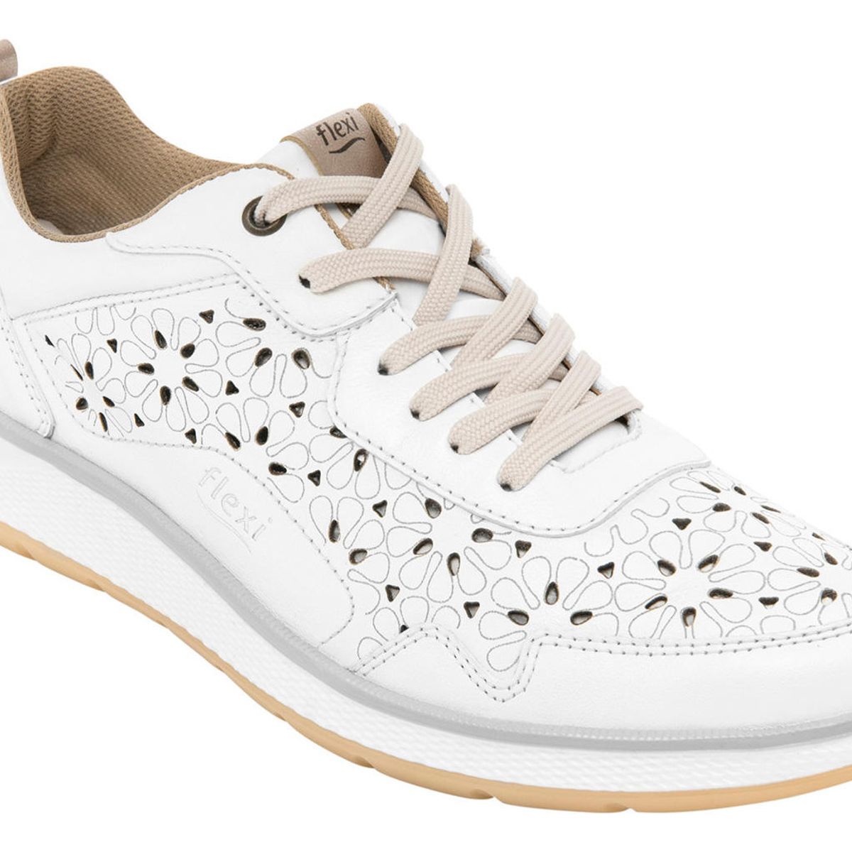 FLEXI - Zapatilla Mujer Cuero Rosaura Blanco Flexi