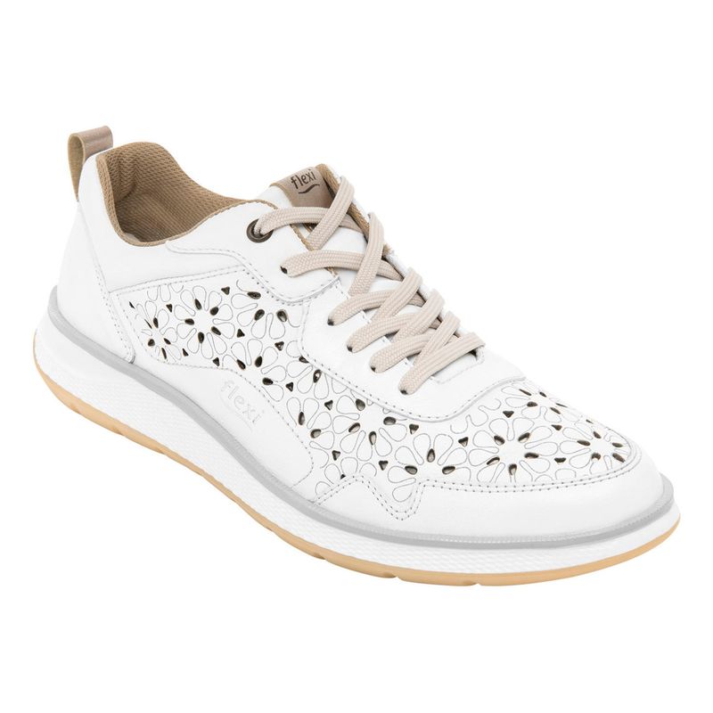 FLEXI - Zapatilla Mujer Cuero Rosaura Blanco Flexi