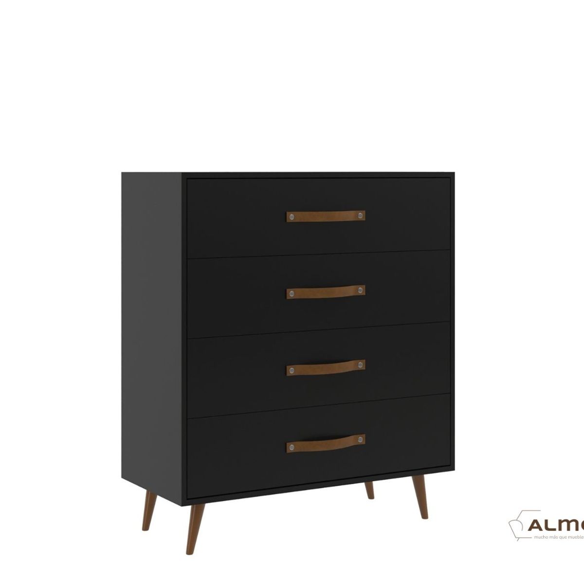 ALMORE - Comoda Brasil 4 Cajones Negro