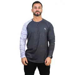 KONKO ACTIVE - Polera Manga Larga Algodón Grafito Volcano Hombre Konko