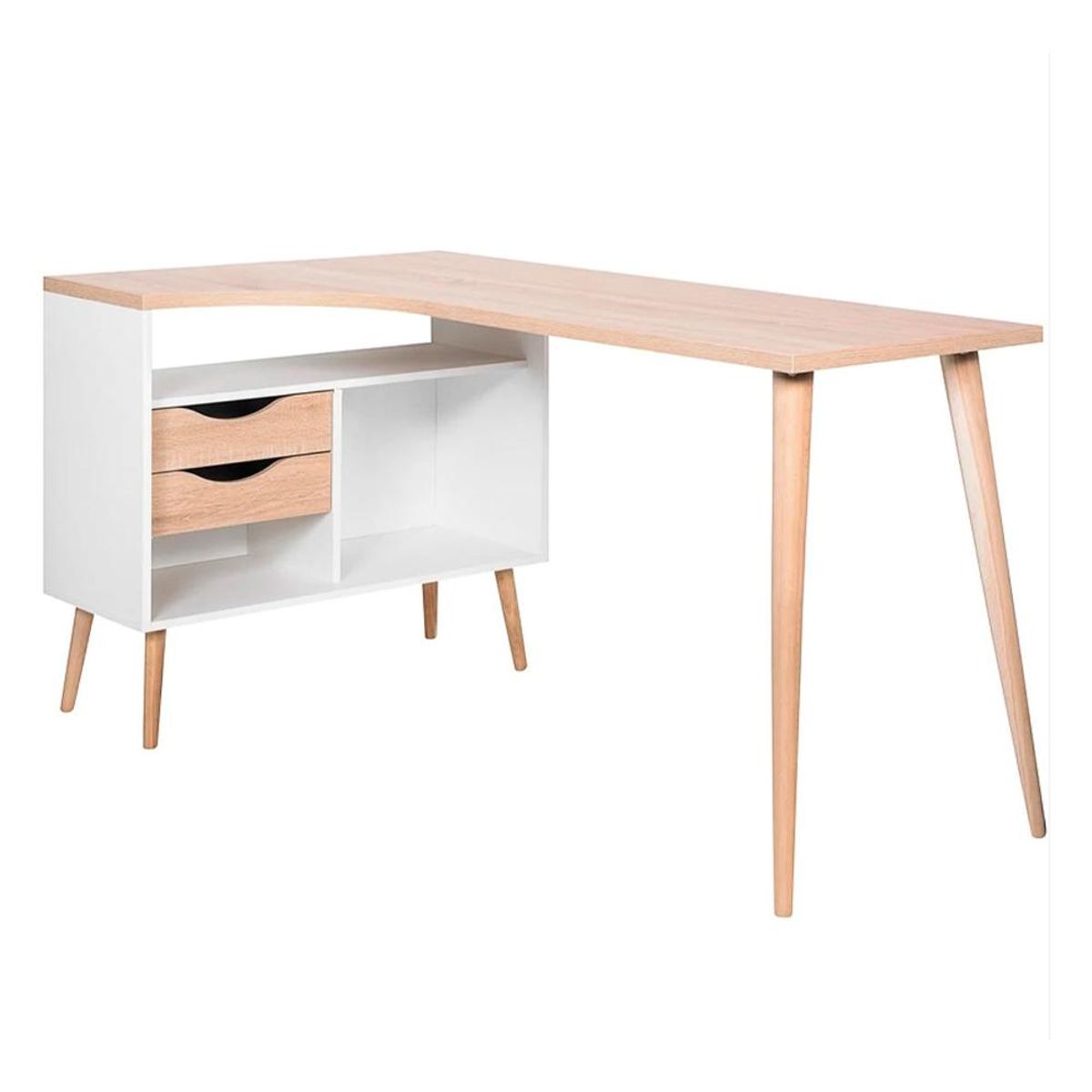 DETODOYMAS - Escritorio en L cajones 145x81x758cm Chic Home