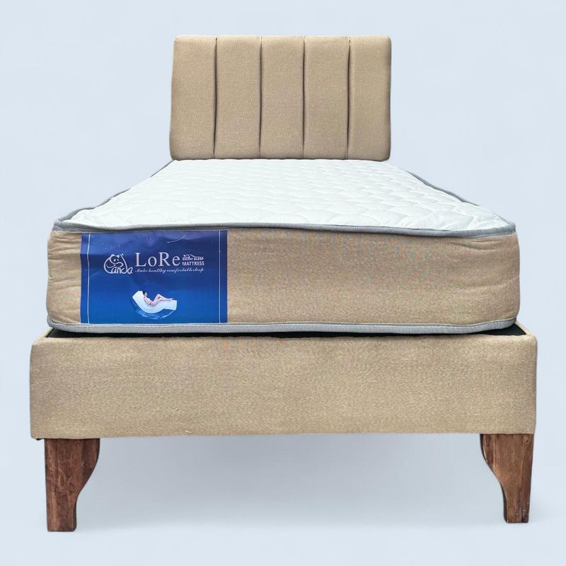 GENERICO - CAMA BEIGE + RESPALDO TUBULAR 15P LINO