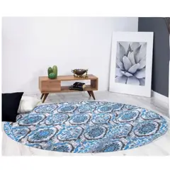 MROTTO - Alfombra Ovalada Celeste 150 x 200 cm Antideslizante ALFODIA