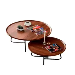 DETODOYMAS - Juego Mesa De Centro Living 80+60cm color madera Chic Home