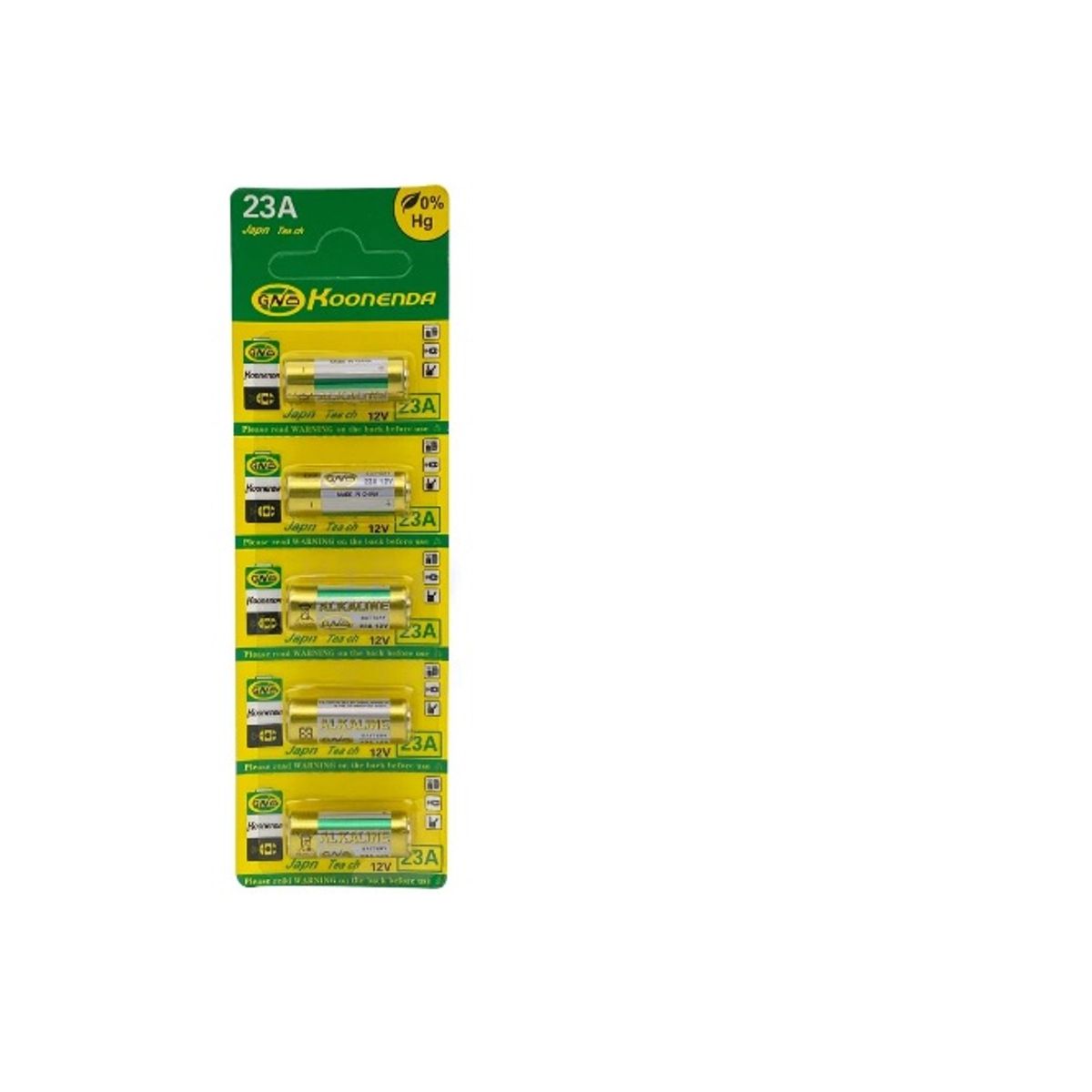 GENERICO - Pilas Alcalina Flycat L1028 23A  N21 VR22 12 V Tira 5 unds