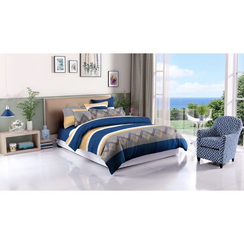 ARMONIA - Faldón Cama Doble Acolchado 2 Plazas + 2 Fundas Incluidas