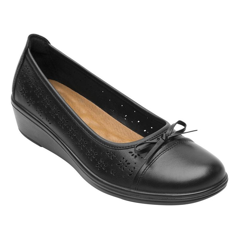 FLEXI - Zapato Mujer Cuero Castaña Negro Flexi
