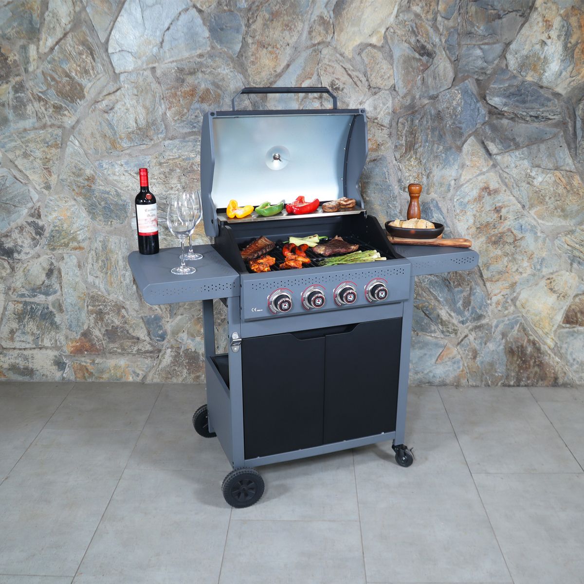 BBQ GRILL - Parrilla Gas Dark Hawk 4 Quemadores
