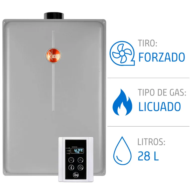 Calefont 28 litros Gas Licuado Tiro Forzado