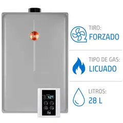 RHEEM - Calefont 28 litros Gas Licuado Tiro Forzado