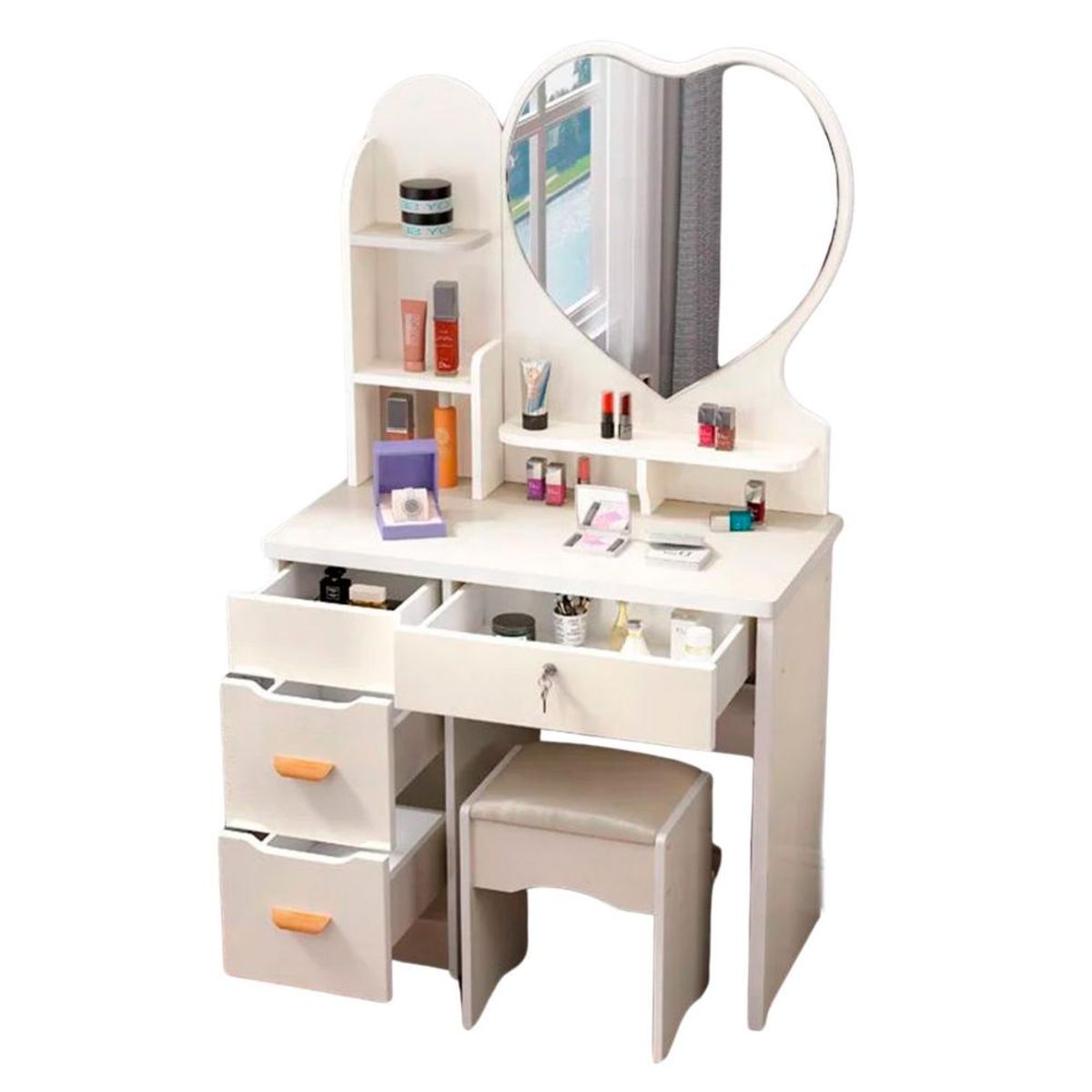 DETODOYMAS - Tocador corazon cled 80cm Chic Home