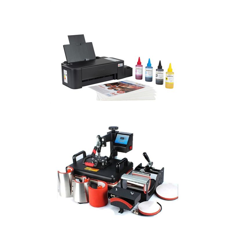 TODOK - Maquina Estampadora 8 En 1 + Imp L121 + Hojas + Tintas