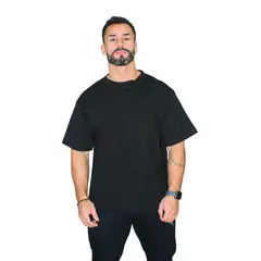 KONKO ACTIVE - Polera Oversize Manga Corta Flex Cotton Negra Black Gorila Konko