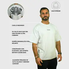KONKO ACTIVE - Polera Oversize Manga Corta Algodón Flex Cotton Hard Blanca Konko