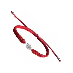 GENERICO - Pulsera Hilo Rojo Mano De Fatima Plata Fina Con Circones