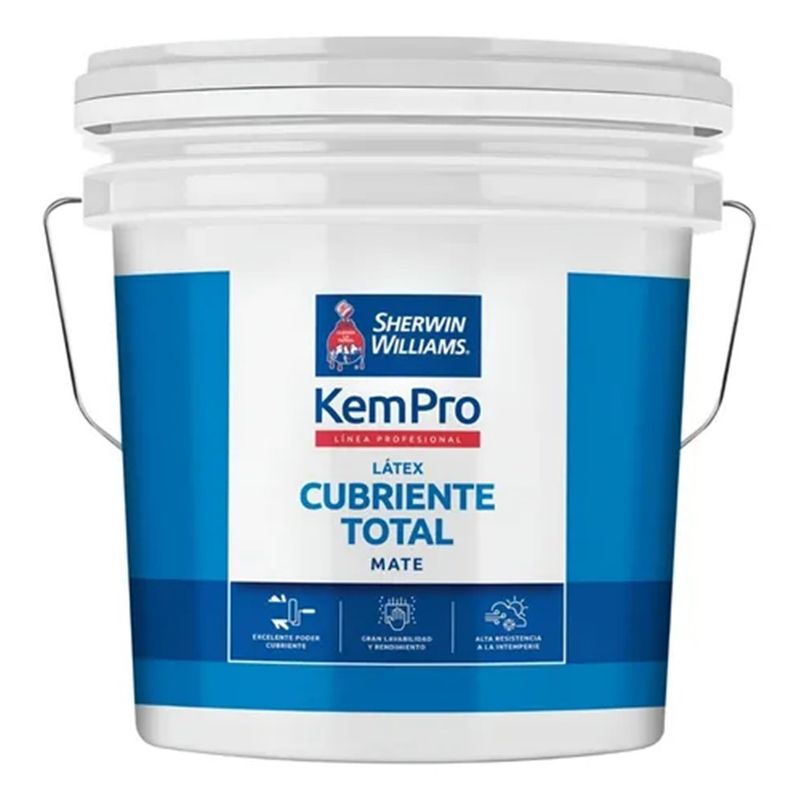 SHERWIN WILLIAMS - Latex Cubriente Total Kem Pro Blanco 4gl