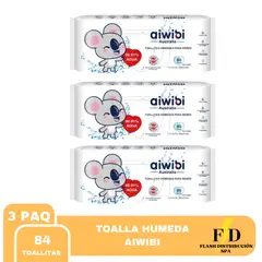 AIWIBI - TOALLAS HUMEDAS 9991% AGUA PACK 3X80UN