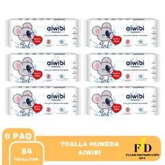 AIWIBI - TOALLAS HUMEDAS 9991% AGUA PACK 6X80UN