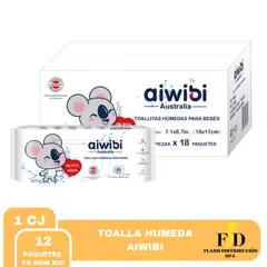 AIWIBI - TOALLAS HUMEDAS 9991% AGUA PACK 12X80UN