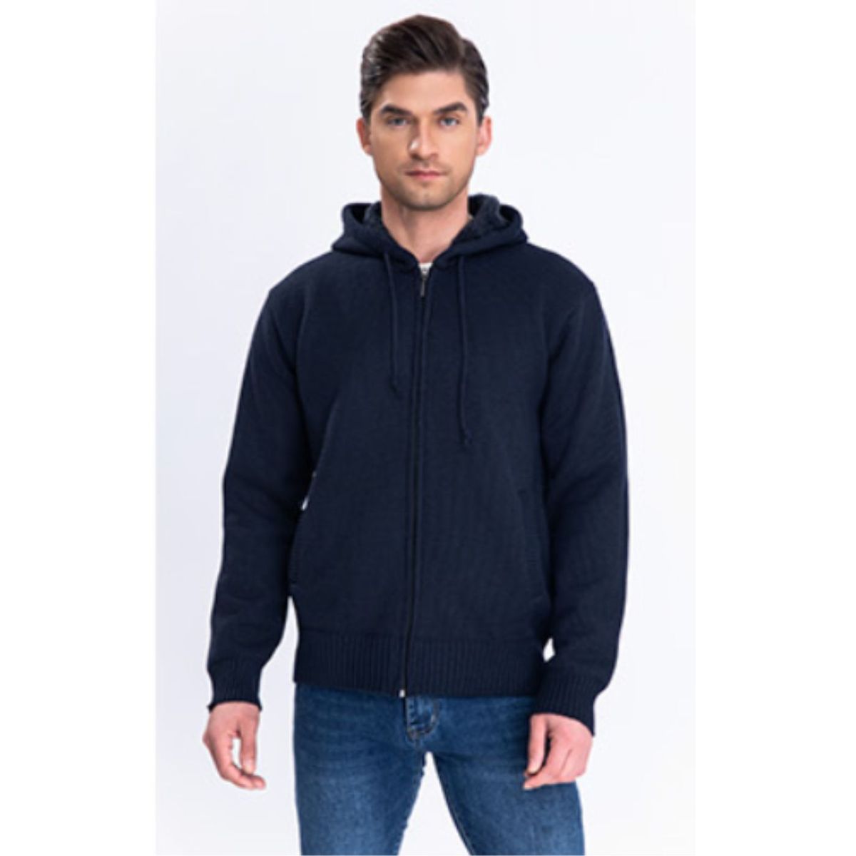 LIKE SHOP - Chaqueta Sweater Algodon Con Gorro Forro Piel Bolsillos Cierre 7167