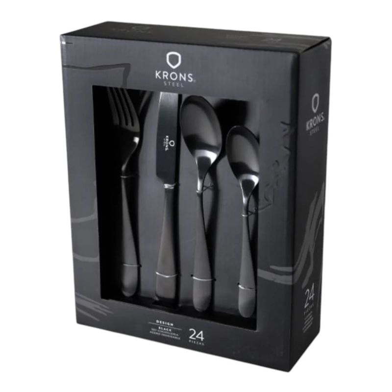KRONS - Set Cuchillería Black 24 Piezas