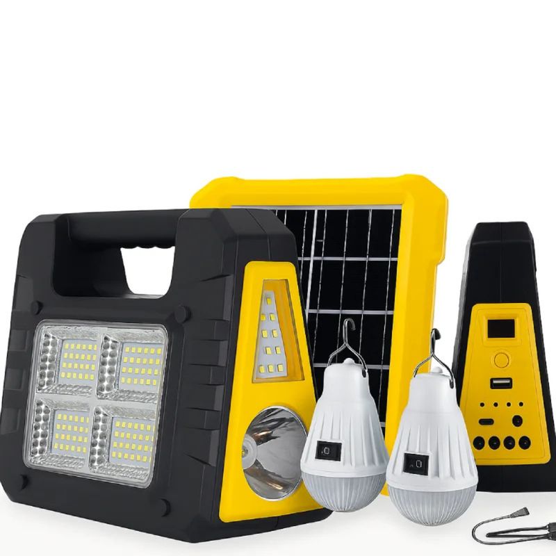 GENERICO - Kit Luz Solar Emergencia Usb + 2 Ampolletas Led Recargable