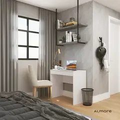 ALMORE - Escritorio Italia de Madera de MDP 1 Cajon Blanco