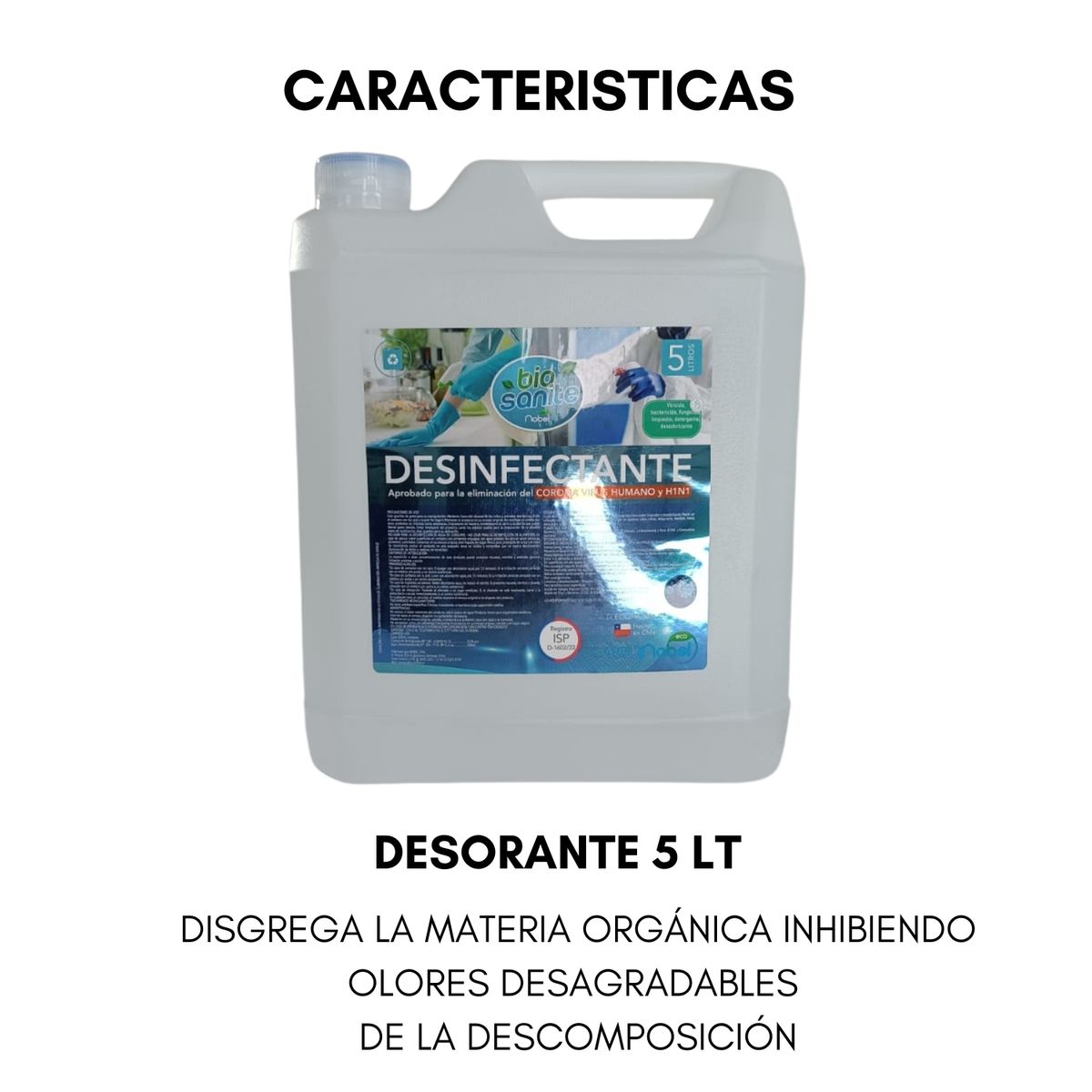 GENERICO - Limpiador Desodorante Desinfectante De 5 L Para Baño Químico
