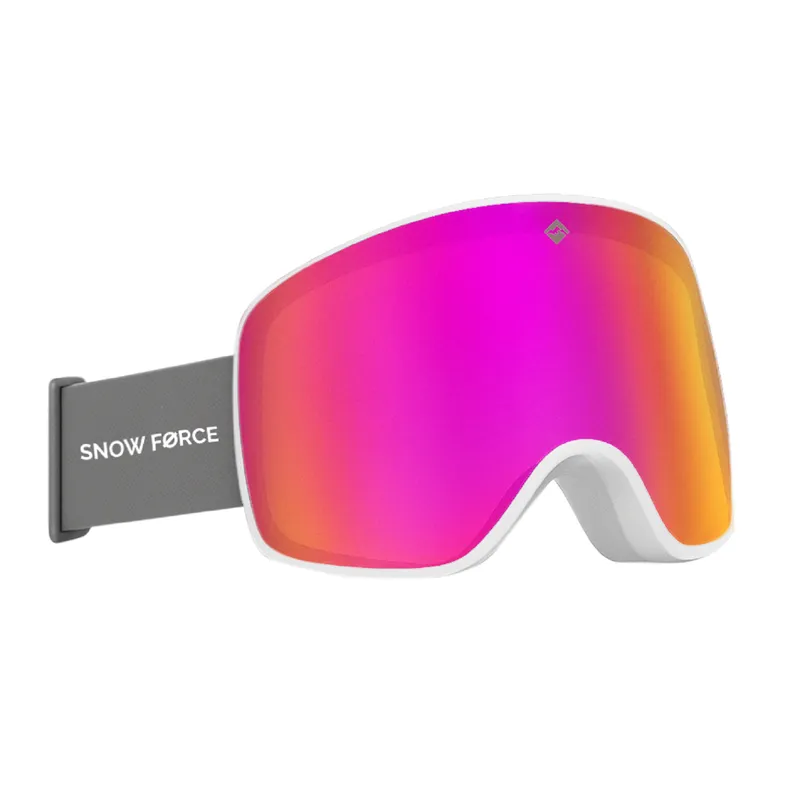 SNOW FORCE - ANTIPARRAS MAGNÉTICAS SKI & SNOWBOARD NORTH POLE  FUCSIA - BLANCO - GRIS