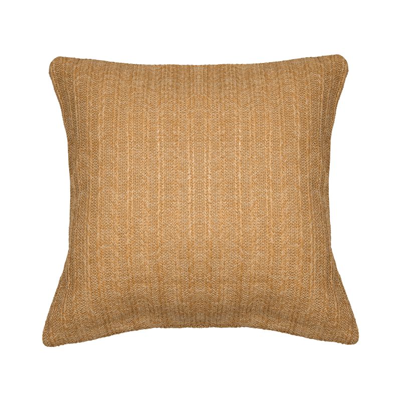 VADELL - Cojín de rafia beige con tejido de líneas rectas de 45 x 45 cm