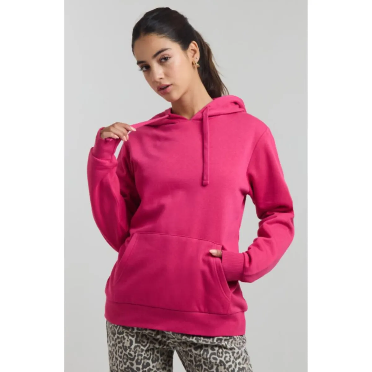 LIKE SHOP - Polerón Canguro Mujer Algodón Bolsillo Verano Colores 7537