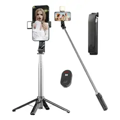 GENERICO - Palo Selfie Trípode Baston Extensible Bluetooth Negro