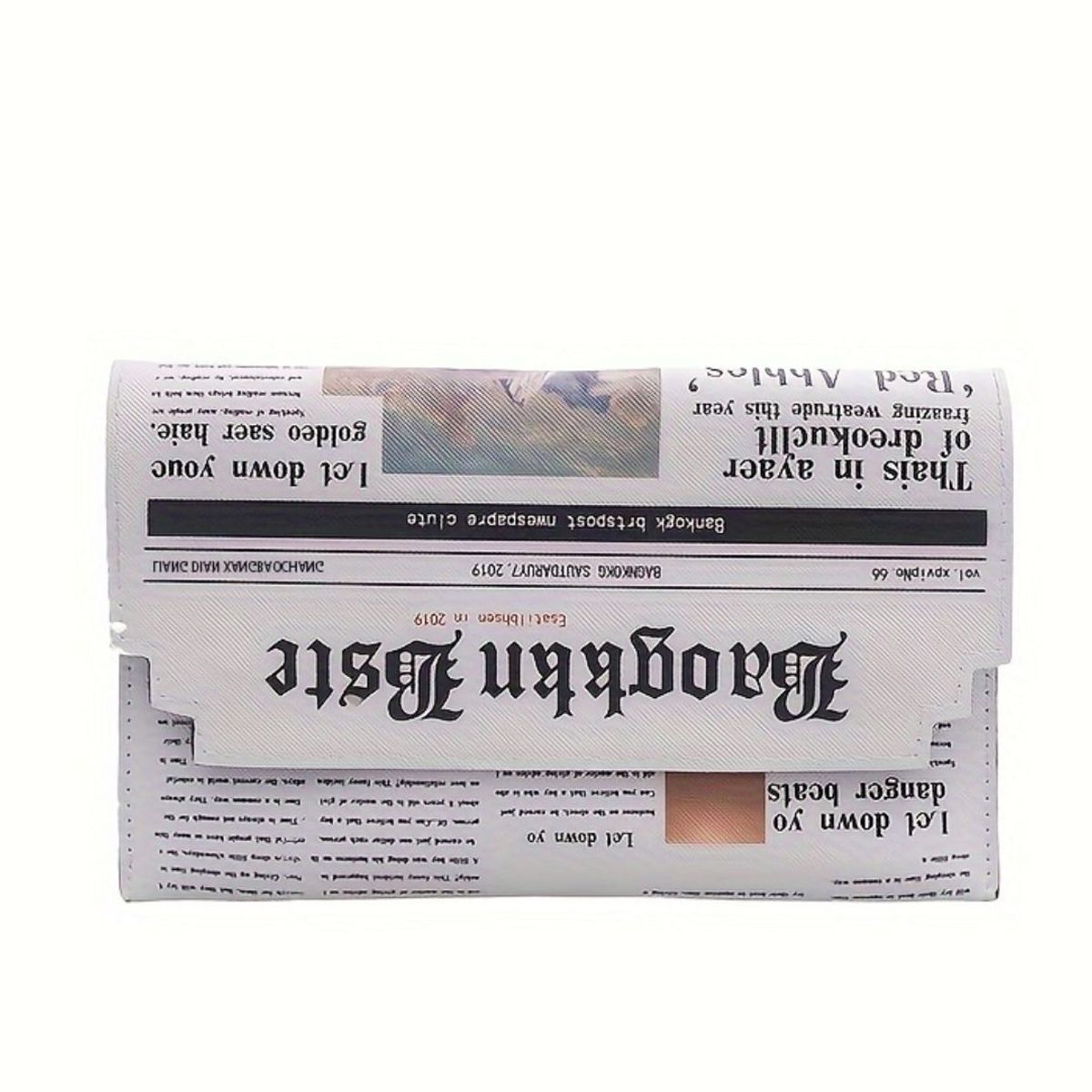 GENERICO - Cartera tipoa bandolera con estampado Periódico