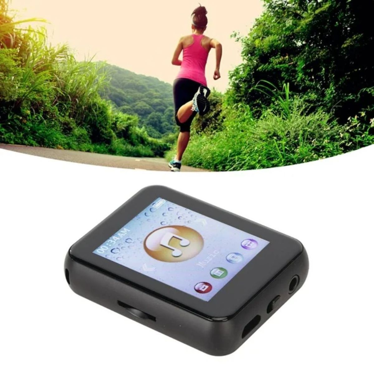 TECMASTER - Reproductor Mp3 Bluetooth Radio Fm 16 Gb + Audifono 3.5 Mm